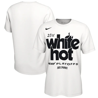 Unisex Nike White Miami Heat 2025 NBA Playoffs On-Court Mantra T-Shirt