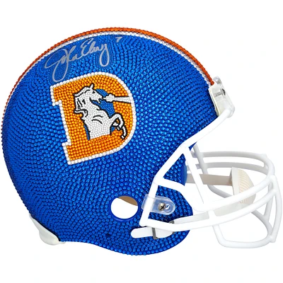 John Elway Denver Broncos Autographed Riddell 1975-96 Throwback VSR4 Authentic Helmet - Art by Rock On Sports
