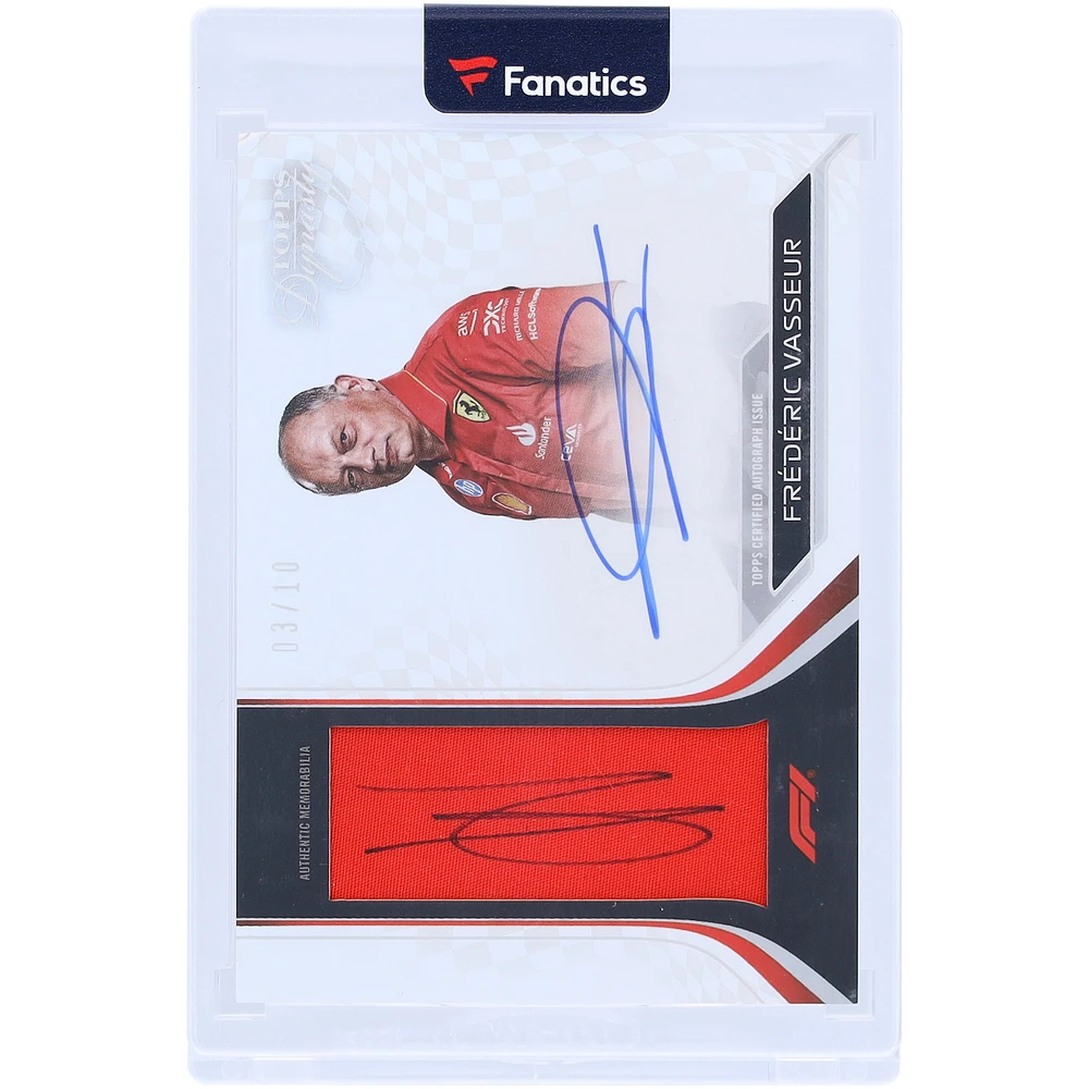Frederic Vasseur F1 Autographed 2024 Topps Dynasty Dual Autograph Patch Relic #DAP-FVA #3/10 Card