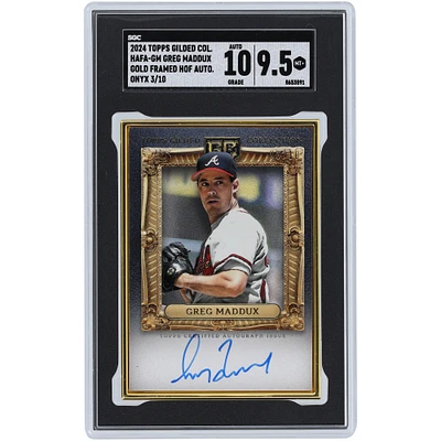 Greg Maddux Atlanta Braves Autographed 2024 Topps Gilded Collection Onyx Gold Framed HOF Autograph #HAFA-GM #3/10 SGC Authenticated 9.5/10 Card