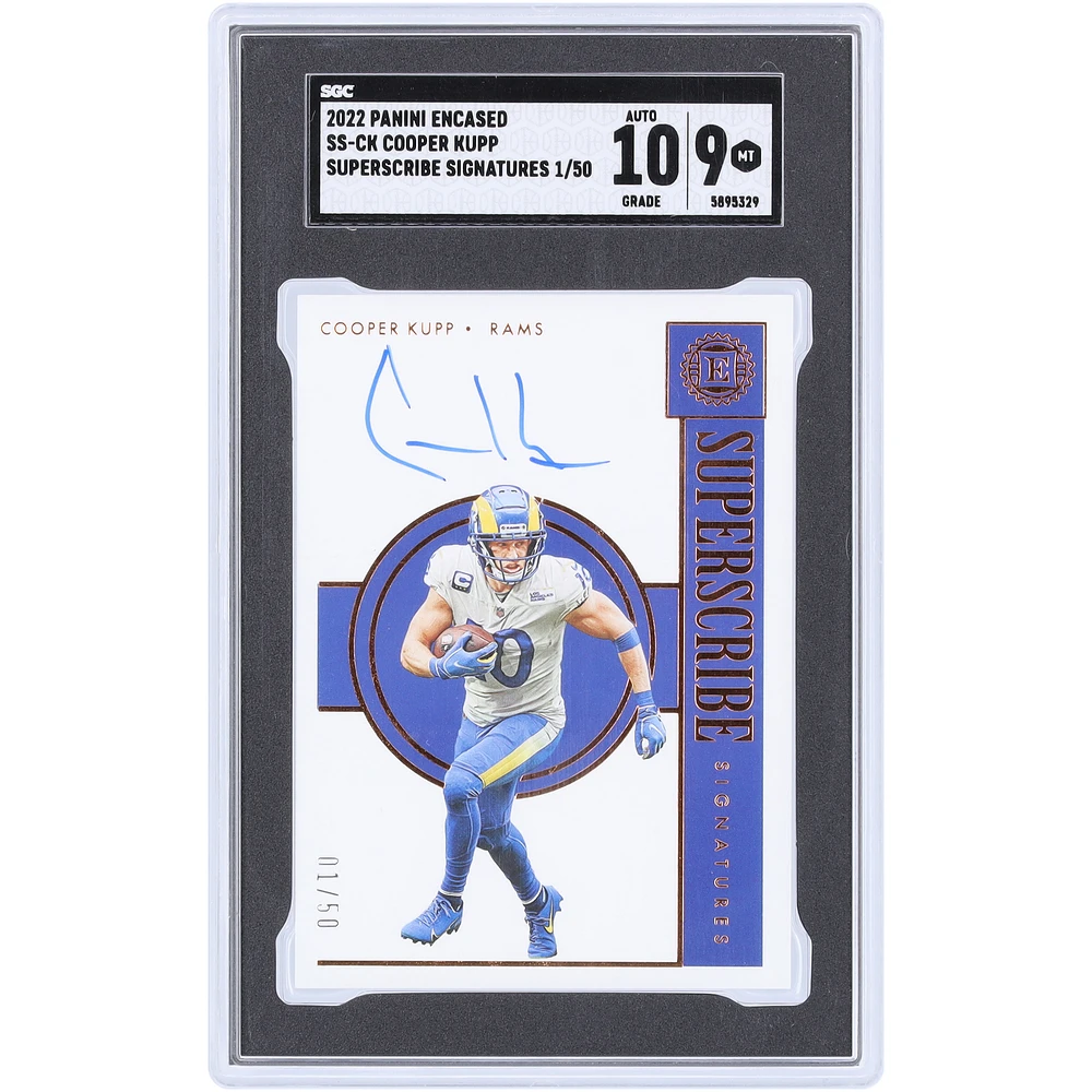 Cooper Kupp Los Angeles Rams Autographed 2022 Panini Encased Superscribe Signatures #SS-CK #1/50 SGC Authenticated 9/10 Card