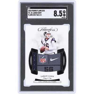 Jared Goff Los Angeles Rams 2018 Panini Flawless Flawless Laundry Tag #FS-JG #1/1 SGC Authenticated 8.5 Card