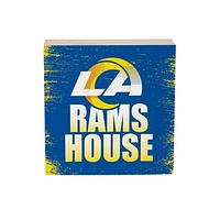 Los Angeles Rams 6" Square Fan Chant Wood Block Shelf Sign