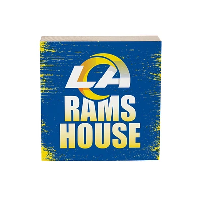 Los Angeles Rams 6" Square Fan Chant Wood Block Shelf Sign