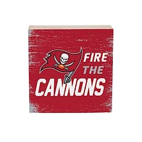 Tampa Bay Buccaneers 6" Square Fan Chant Wood Block Shelf Sign