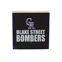 Colorado Rockies 6" Square Fan Chant Wood Block Shelf Sign