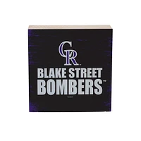 Colorado Rockies 6" Square Fan Chant Wood Block Shelf Sign