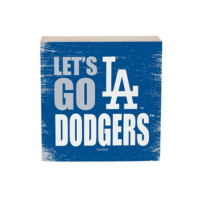 Los Angeles Dodgers 6" Square Fan Chant Wood Block Shelf Sign