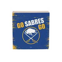 Buffalo Sabres 6" Square Fan Chant Wood Block Shelf Sign
