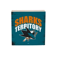 San Jose Sharks 6" Square Fan Chant Wood Block Shelf Sign