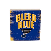 St. Louis Blues 6" Square Fan Chant Wood Block Shelf Sign