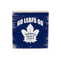Toronto Maple Leafs 6" Square Fan Chant Wood Block Shelf Sign