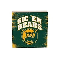 Baylor Bears 6" Square Fan Chant Wood Block Shelf Sign
