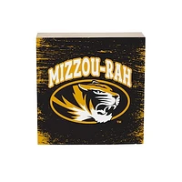 Missouri Tigers 6" Square Fan Chant Wood Block Shelf Sign