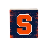 Syracuse Orange 6" Square Fan Chant Wood Block Shelf Sign