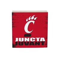 Cincinnati Bearcats 6" Square Fan Chant Wood Block Shelf Sign