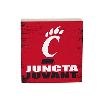 Cincinnati Bearcats 6" Square Fan Chant Wood Block Shelf Sign