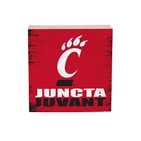 Cincinnati Bearcats 6" Square Fan Chant Wood Block Shelf Sign