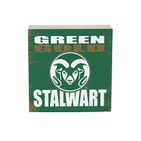 Colorado State Rams 6" Square Fan Chant Wood Block Shelf Sign