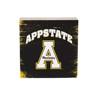 Appalachian State Mountaineers 6" Square Fan Chant Wood Block Shelf Sign