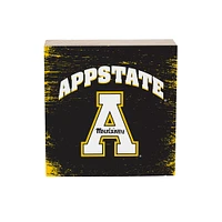 Appalachian State Mountaineers 6" Square Fan Chant Wood Block Shelf Sign