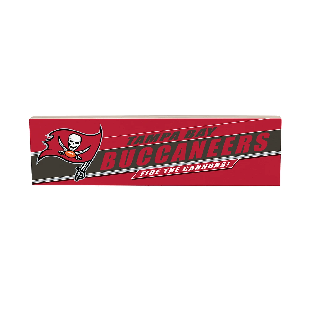 Tampa Bay Buccaneers 5" x 18" Shadow Logo Wood Mantle Sign
