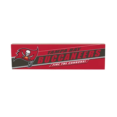 Tampa Bay Buccaneers 5" x 18" Shadow Logo Wood Mantle Sign