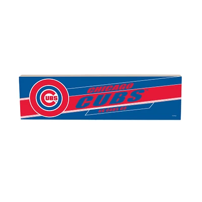 Chicago Cubs 5" x 18" Shadow Logo Wood Mantle Sign