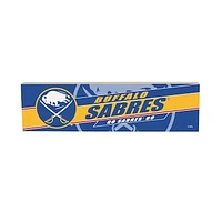 Buffalo Sabres 5" x 18" Shadow Logo Wood Mantle Sign