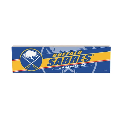 Buffalo Sabres 5" x 18" Shadow Logo Wood Mantle Sign