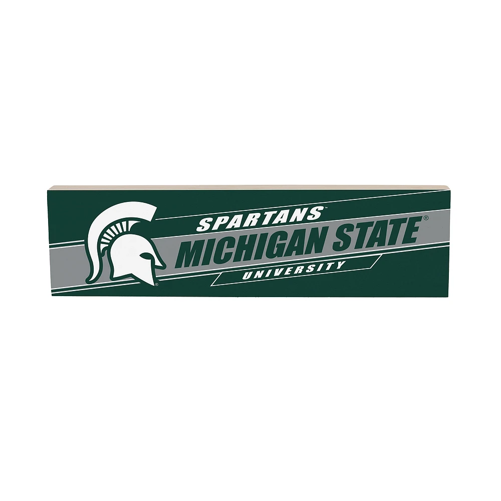 Michigan State Spartans 5" x 18" Shadow Logo Wood Mantle Sign