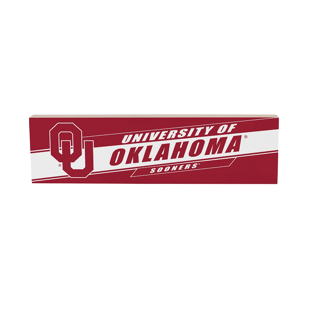 Oklahoma Sooners 5" x 18" Shadow Logo Wood Mantle Sign