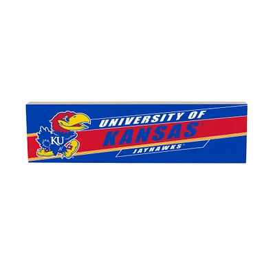 Kansas Jayhawks 5" x 18" Shadow Logo Wood Mantle Sign