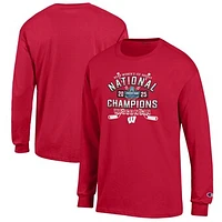 Men's Champion Red Wisconsin Badgers 2025 NCAA Frozen Four Women's Ice Hockey National Champions Long Sleeve T-Shirt
