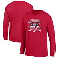 Men's Champion Red Wisconsin Badgers 2025 NCAA Frozen Four Women's Ice Hockey National Champions Long Sleeve T-Shirt