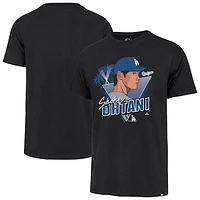 Men's '47 Shohei Ohtani Black Los Angeles Dodgers Player Caricature Franklin T-Shirt