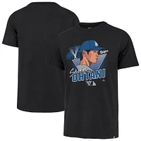 Men's '47 Shohei Ohtani Black Los Angeles Dodgers Player Caricature Franklin T-Shirt