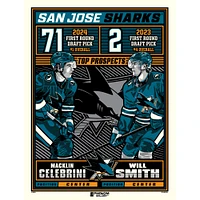 Phenom Gallery Macklin Celebrini & Will Smith San Jose Sharks 18" x 24" Serigraph