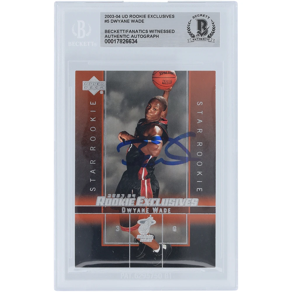 Dwyane Wade Miami Heat Autographed 2003-04 Upper Deck UD Rookie Exclusives #5 Beckett Fanatics Witnessed Authenticated Rookie Card