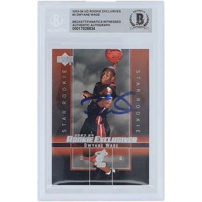 Dwyane Wade Miami Heat Autographed 2003-04 Upper Deck UD Rookie Exclusives #5 Beckett Fanatics Witnessed Authenticated Rookie Card