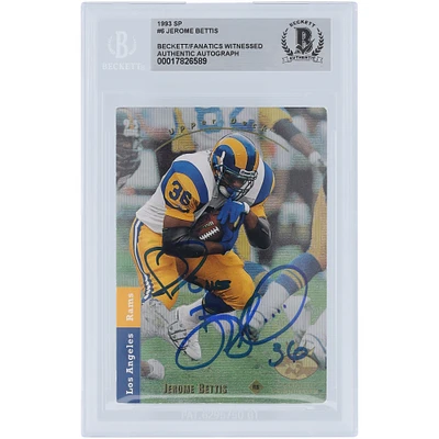 Jerome Bettis Los Angeles Rams Autographed 1993 Upper Deck SP #6 Beckett Fanatics Witnessed Authenticated Rookie Card