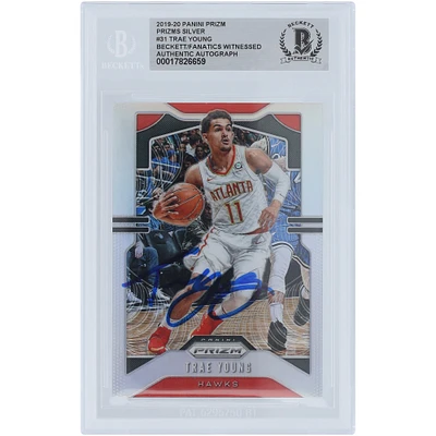 Trae Young Atlanta Hawks Autographed 2019-20 Panini Prizm Silver Prizm #31 Beckett Fanatics Witnessed Authenticated Card