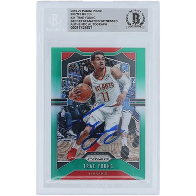 Trae Young Atlanta Hawks Autographed 2019-20 Panini Prizm Green Prizm #31 Beckett Fanatics Witnessed Authenticated Card