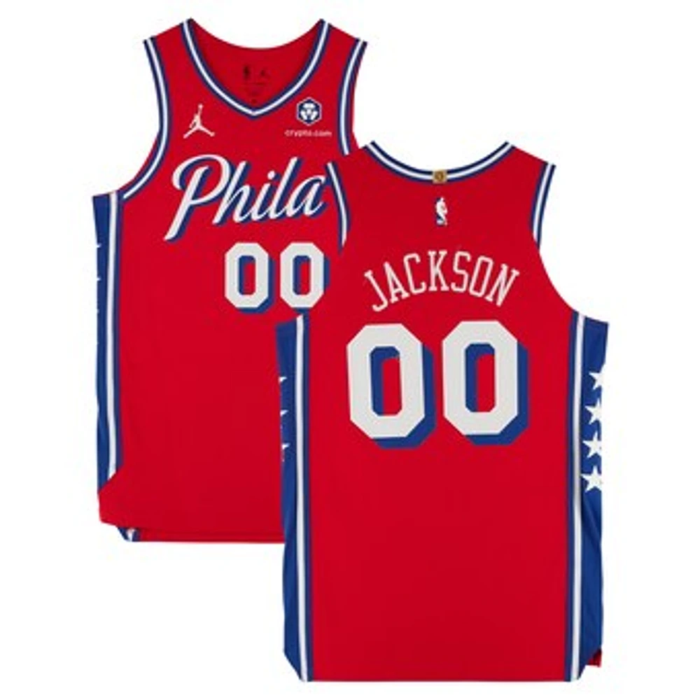 Reggie Jackson Philadelphia 76ers Game-Used #00 Red Jersey vs. New Orleans Pelicans on January 10, 2025 - Size 48+4