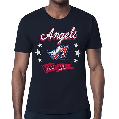 Men's Starter  Navy Los Angeles Angels Banner Team T-Shirt