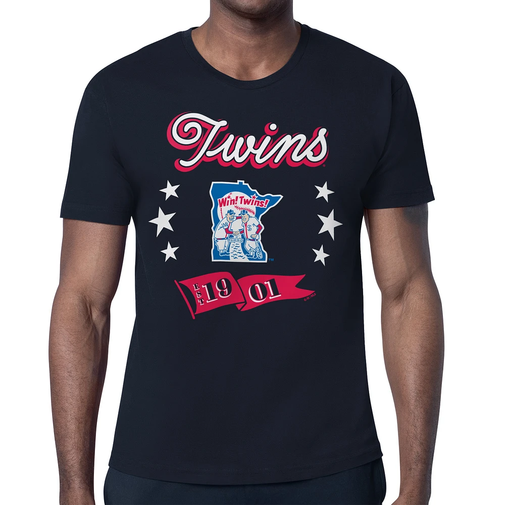 Men's Starter Navy Minnesota Twins Banner Team T-Shirt