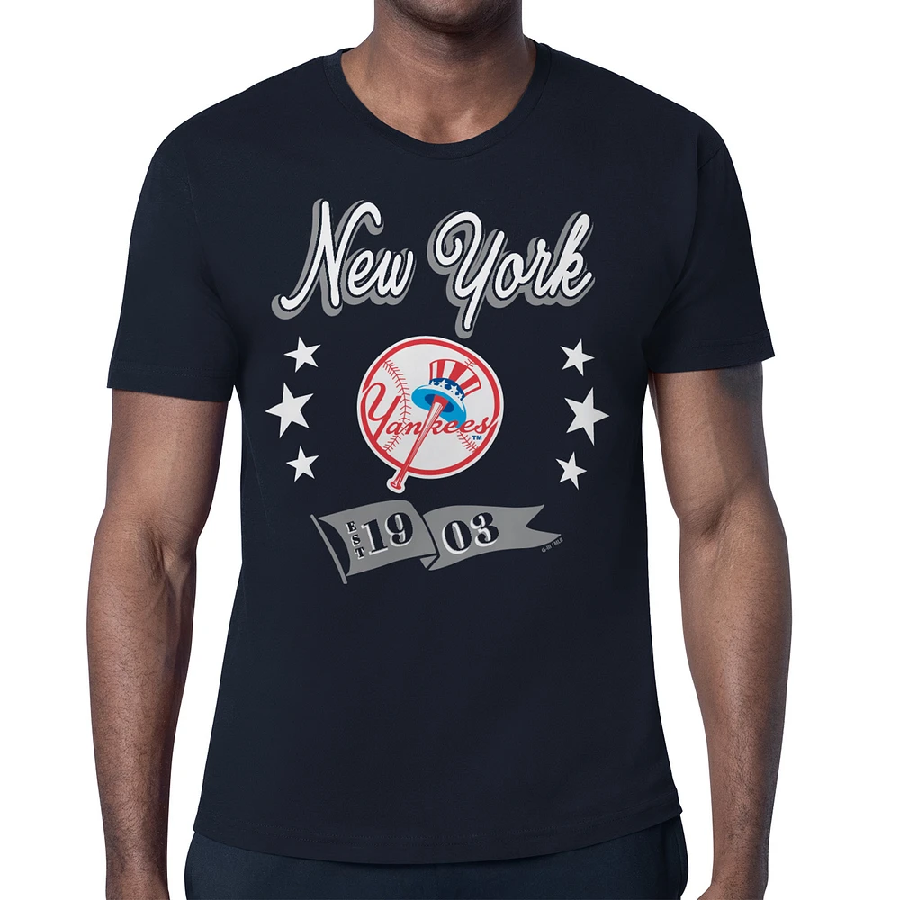 Men's Starter Navy New York Yankees Banner Team T-Shirt
