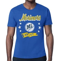 Men's Starter  Royal Seattle Mariners Banner Team T-Shirt