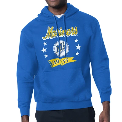 Men's Starter  Royal Seattle Mariners Banner Team Pullover Hoodie