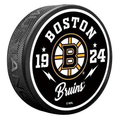 Boston Bruins Bolt Hockey Puck